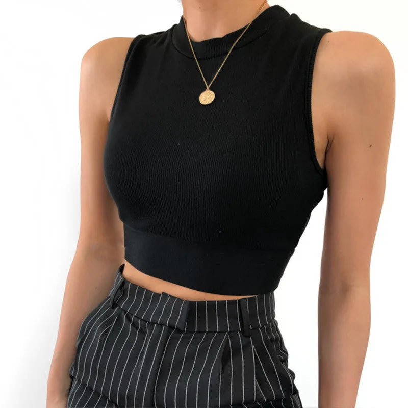 Sexy backless women tank top bandage slim crop top summer 2025 casual streetwear tops solid cotton soft criss cross top